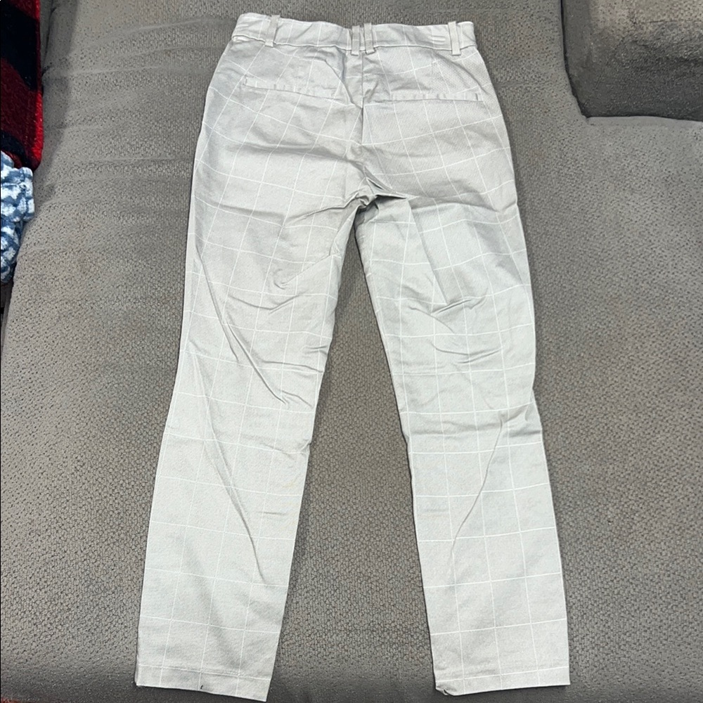 Women’s Cream Checkered Pants - Picture 3 of 4